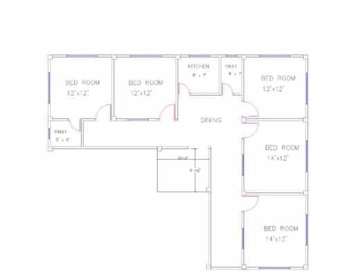 Bangladesh village new modern L size house design