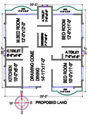 Low budget single floor house design