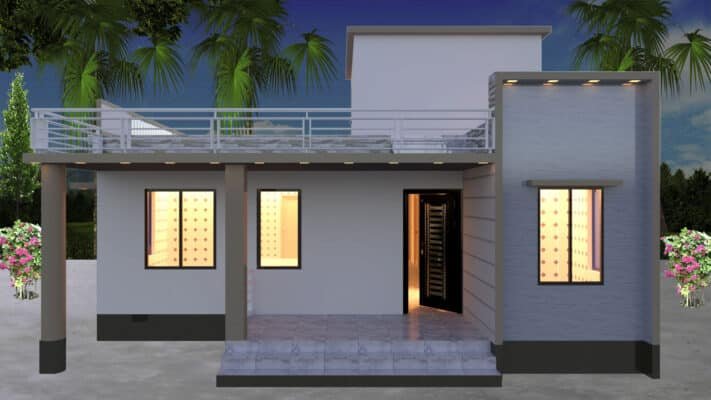 3 BHK House Design and plan | 3D House Design