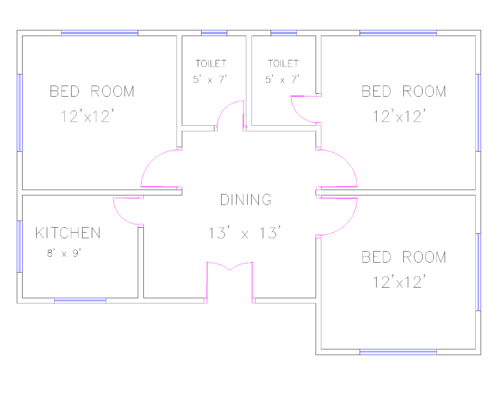 3 BHK Tin shed House Design Ideas in Village