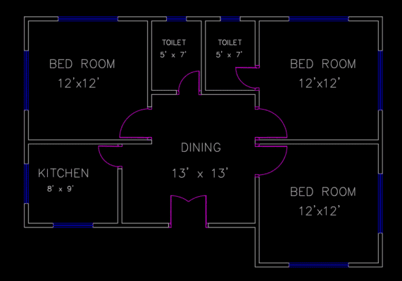 Interior 3D House Design With Floor Plan | Village House plan