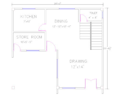 Low Costing 3 BHK Duplex House Design and Plan