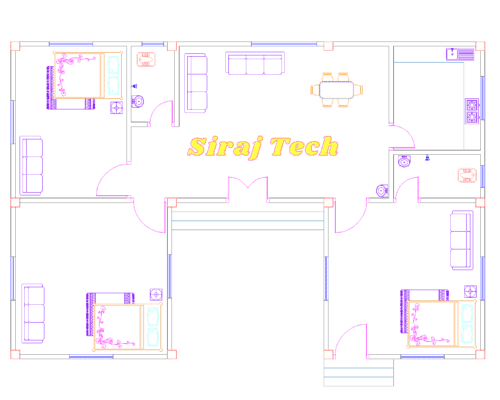 Low Costing U Shaped House Design and Plan