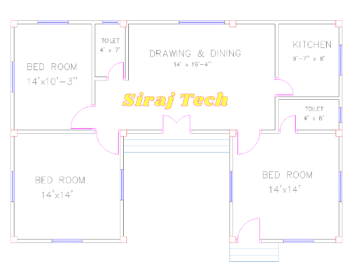 Low Costing U Shaped House Design and Plan