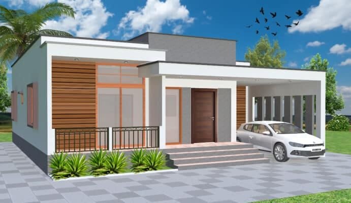 Modern single floor house design - একতলা বাড়ির ডিজাইন