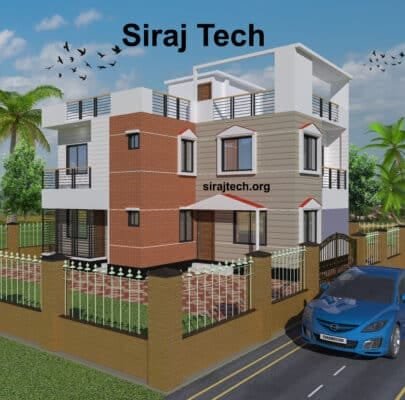 3 bedroom two storey house plans | তিন রুমের দুই তলা বাড়ির নকশা