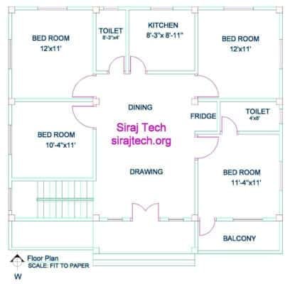 single floor house design, house plan drawing