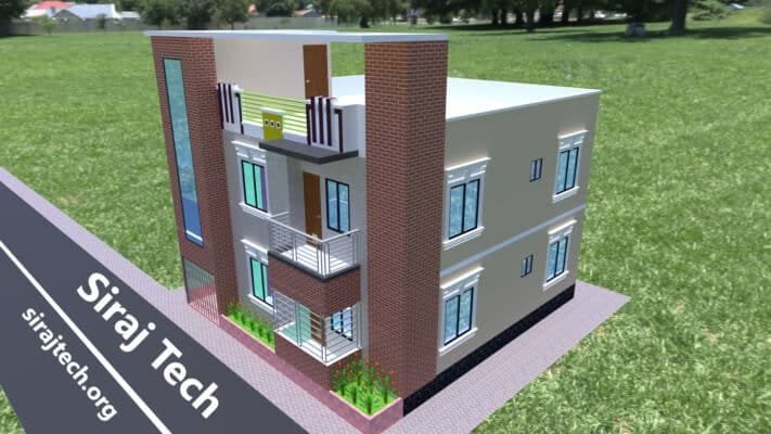 ৩ রুমের ২ তলা ঘরের ডিজাইন