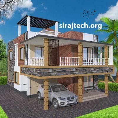 ৫ বেডরুমের সুন্দর ডুপ্লেক্স বাড়ির ডিজাইন