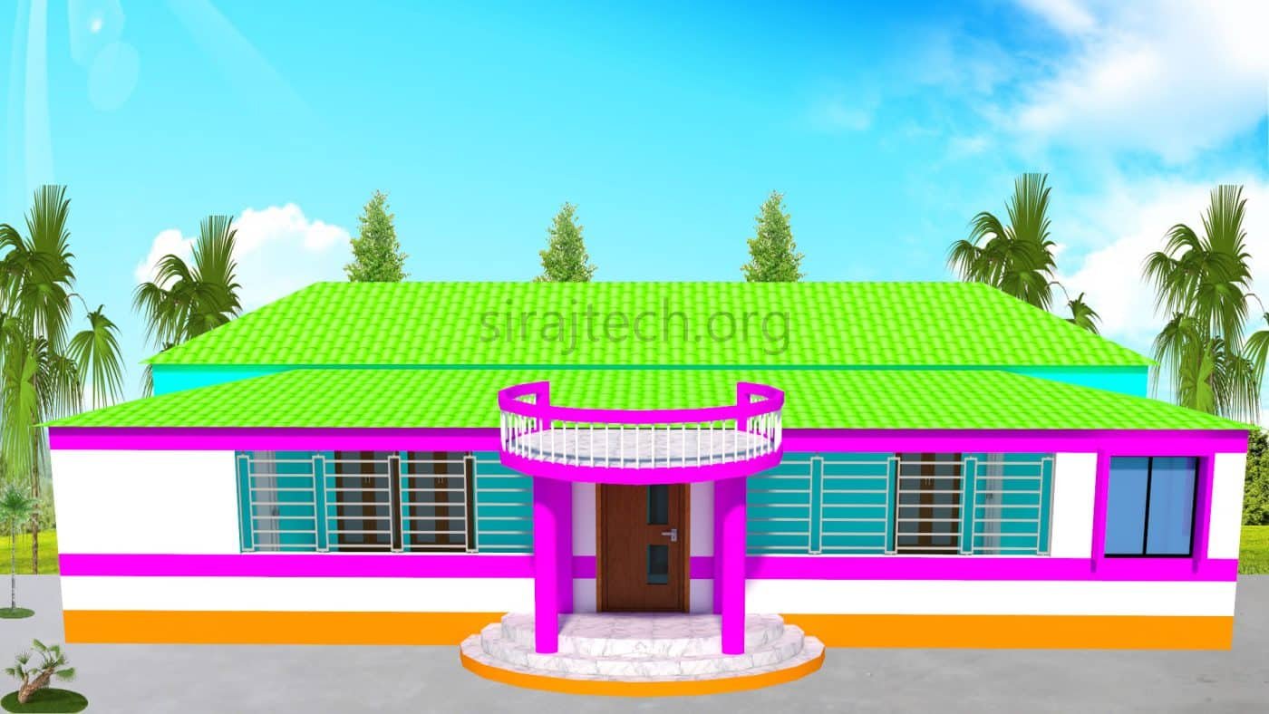 4 room house design in village price