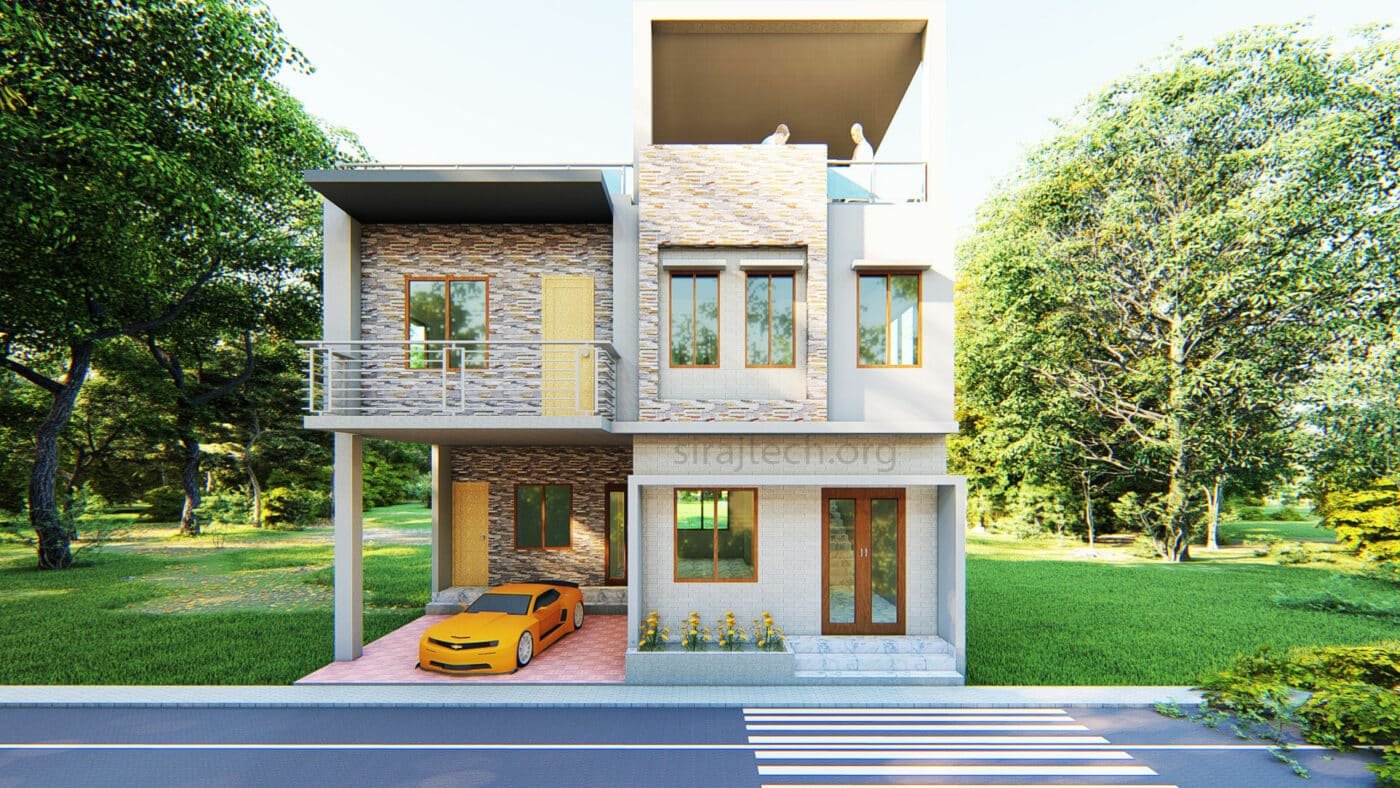 Two storey duplex house design