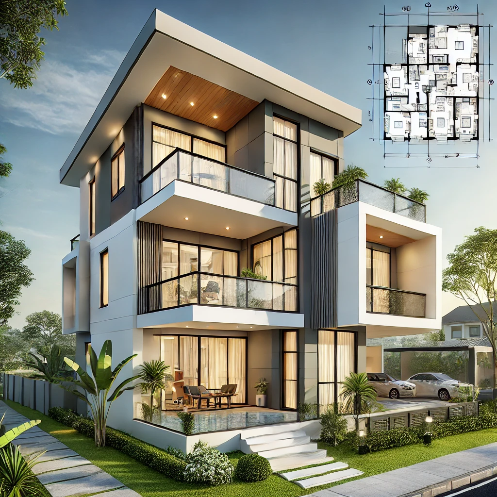 Three Storey Home Design | Best Triple Storey House Plan in Bangladesh