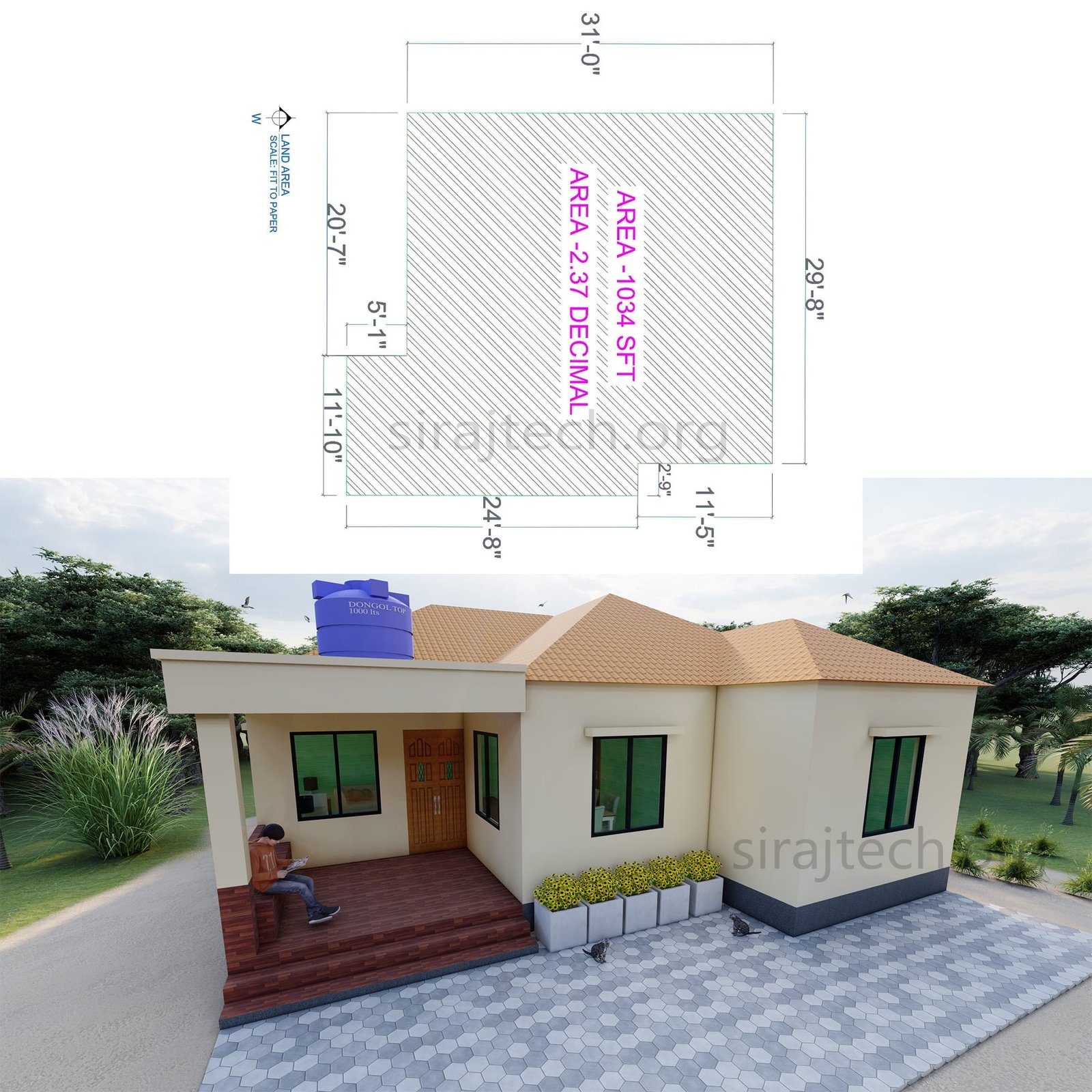 low budget modern 3 bedroom house plans - সেমি পাকা বাড়ির ডিজাইন 2