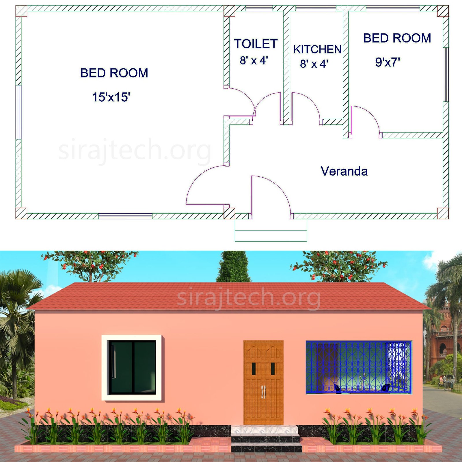 New house design in village - ছোট বাড়ি তৈরির নকশা ছবি 4