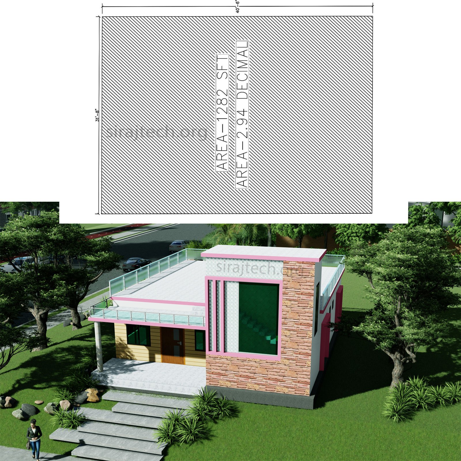 Single floor house design - কম খরচে ছোট বাড়ির ডিজাইন 3
