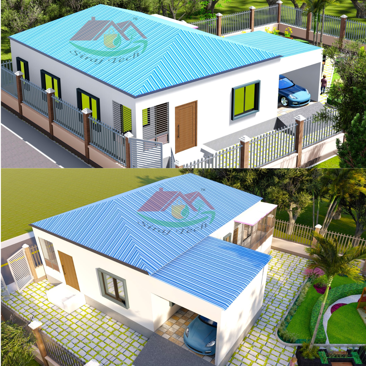 Tin Shed House plan With Garden - বাড়ির পিছনে বাগান সহ ২ রুমের টিন শেড বাড়ির নকশা 3