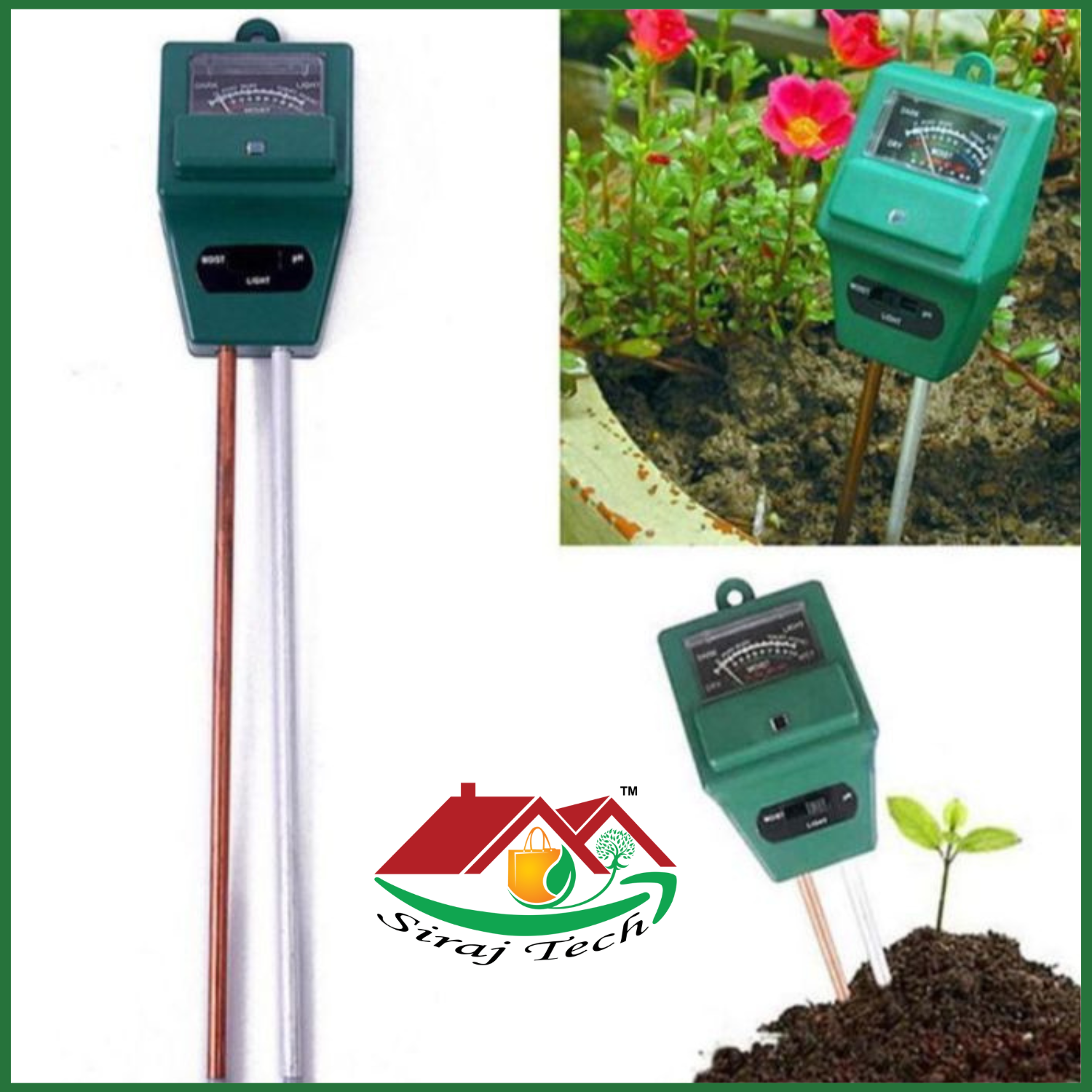 3 in 1 Soil Meter Price in BD | মাটির pH, আর্দ্রতা ও আলো মাপার যন্ত্র - Analog 3 way Soil Meter 2